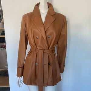 Vng Caramel vegan leather trench size M